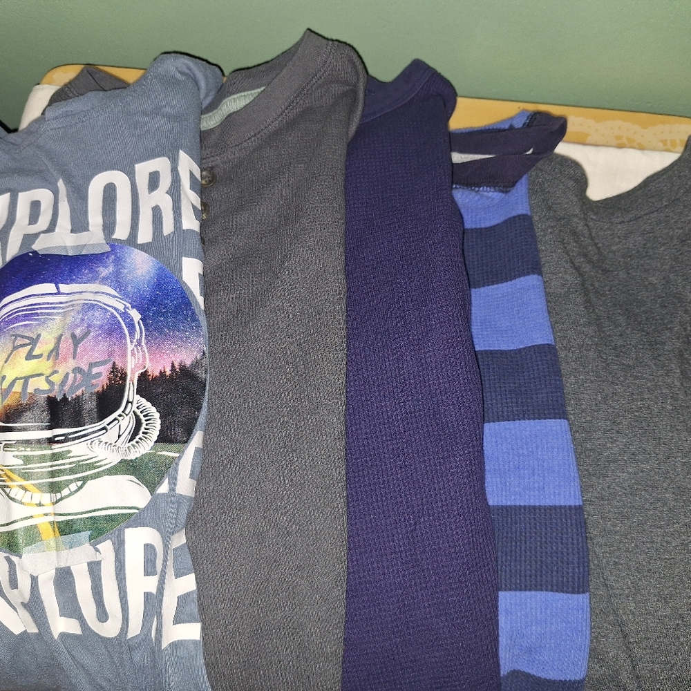 Multiples Kids Long Sleeve Tees - Gray, Blue, Purple